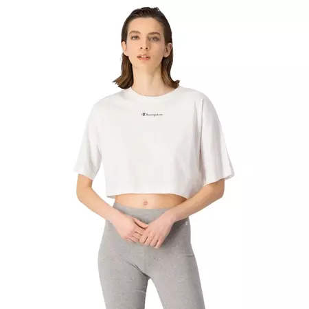 Champion Wm´s Cropped Back Script Logo T-Shirt "White"