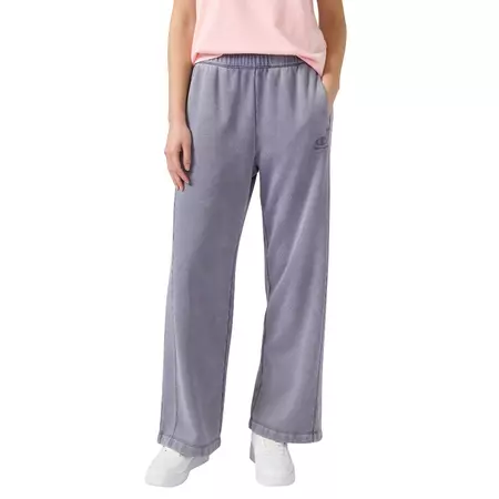 Champion Women's Washed Wide Leg Fleece Pants Icons "Dark Mauve"