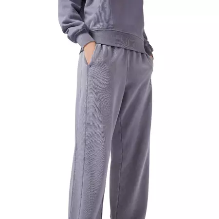 Champion Women's Washed Wide Leg Fleece Pants Icons "Dark Mauve"