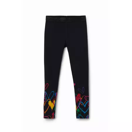 Desigual Girls Hearts Long Leggings "Black"