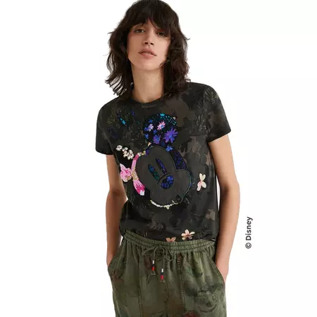 Desigual Mickey Mouse Camouflage T-Shirt