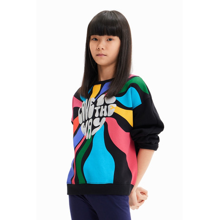 Desigual Girls Multicolour Message Sweatshirt "Black"