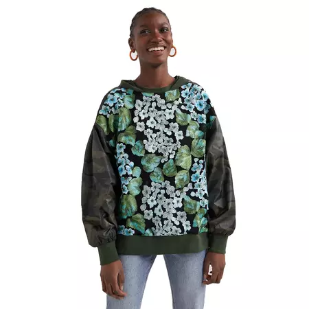 Desigual Oversized Flower Sweatshirt
