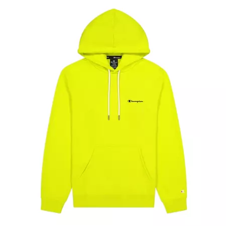 Champion Legacy Small Script Logo Print Cotton Terry Hoodie "Yellow"