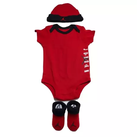 Jordan 3 Infants Hat/ Bodysuit /Bootie Set 3pc