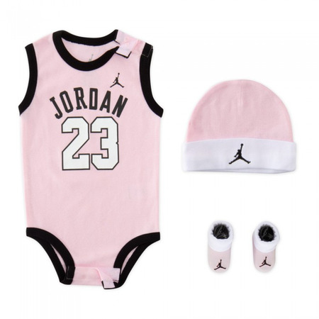 Jordan Infants J23 Jersey/hat/bodysuit/bootie 3 Piece Set "Pink"