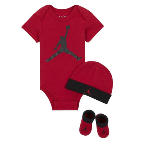 Jordan JHN Jumpman Infants Hat/ Bodysuit /Bootie Set 3pc (0-6M) "Gym Red"