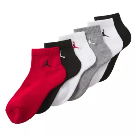 Jordan Kids JDB Everyday Essentials Ankle 6 PPack Socks "Gym Red"