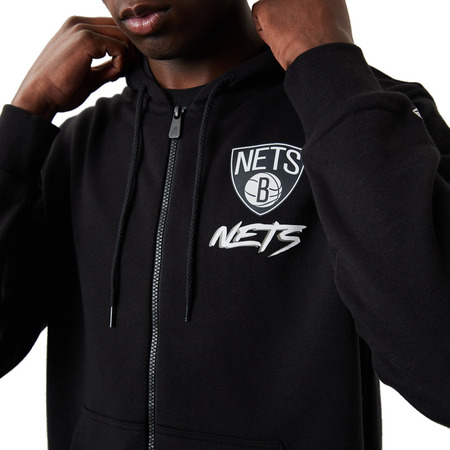 New Era NBA Brooklyn Nets Script Logo FZ Hoodie "Black"