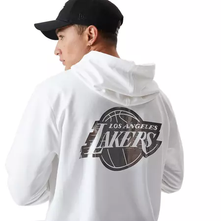 New Era NBA Los Angeles Lakers Metallic Hoodie "White-Silver"