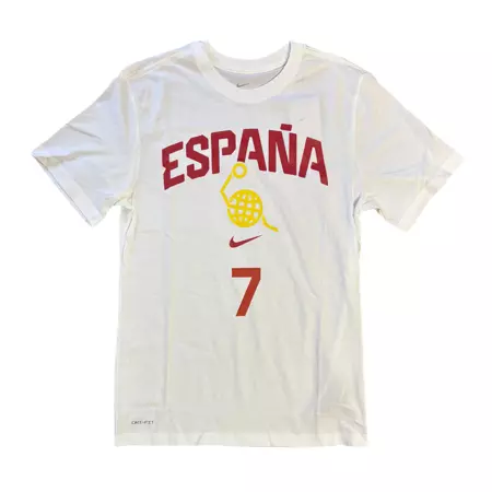 Nike Camiseta España Basket  # 7 ALDAMA # "White Gym Red"