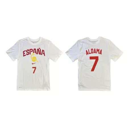 Nike Camiseta España Basket  # 7 ALDAMA # "White Gym Red"