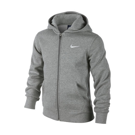 Nike Sportswear Brushed Fleece Full-Zip Hoodie boys (063/dk grey/white)