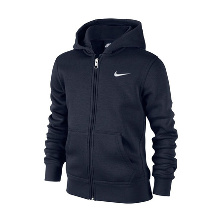 Nike Sportswear Brushed Fleece Full-Zip Hoodie boys (451/obsidian/white)