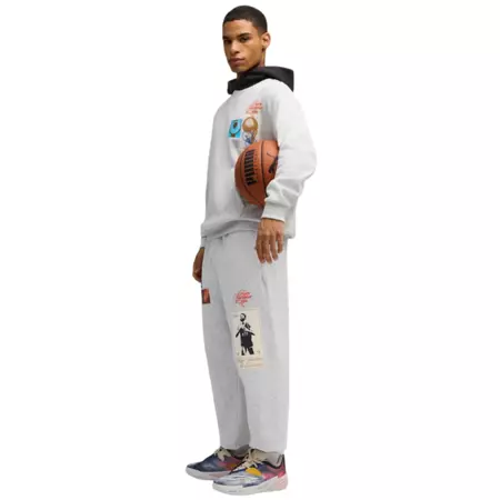 Puma Basketbal Hooptopia Graphic Sweat Pant "Light Gray"