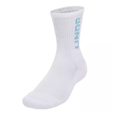 UA Unissex 3-Maker 3-Pack Mid-Crew Socks "White-Ether Blue"