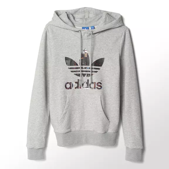Adidas Originals Sudadera Mulheres Trefoil Logo (gris/multicolor)