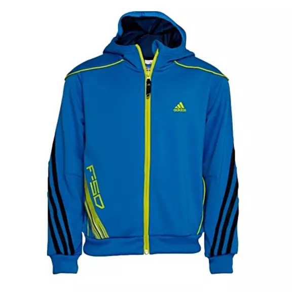 Adidas Suéter YB F50 Full Zip (azul/limâo)