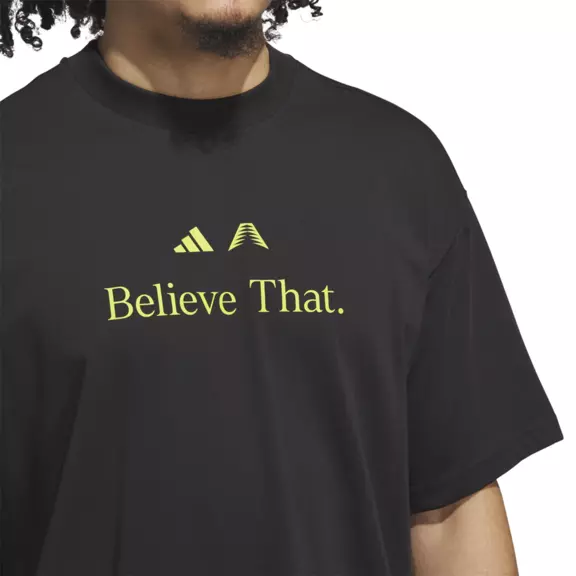 Adidas Basketball Anthony Edwards Believe That T-Shirt "Black/Preloved Lime"