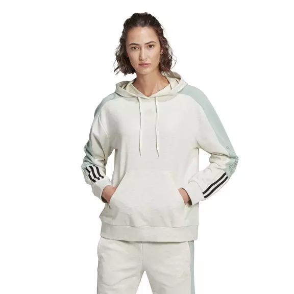 Adidas Essentials Logo Colorblock Hoodie W "Off White"