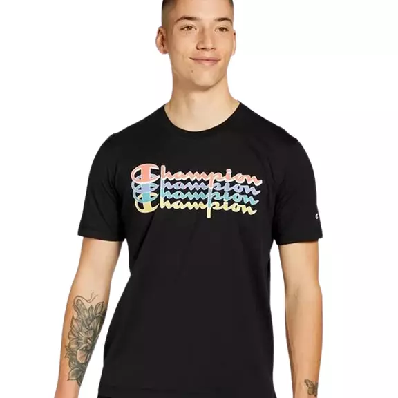 Champion Legacy Front Repeat Big Script Logo T-Shirt "Black"