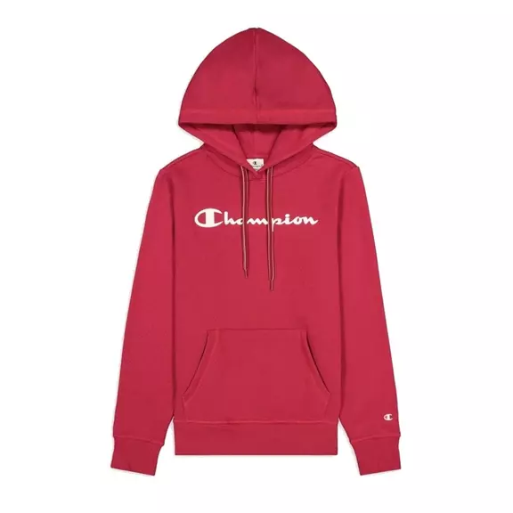 Champion Wn´s Legacy Script Logo Print Cotton Terry Hoodie "Burgundy Red"