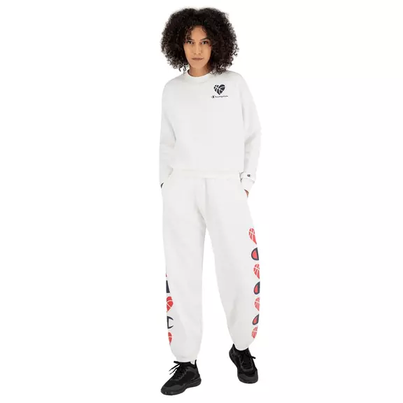 Champion Wn´s Love Basketball Logo Tape Sleeve Sweatpants "White"