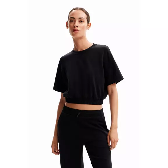 Desigual Baggy Cropped Sport T-shirt "Black"
