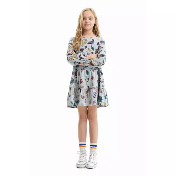 Desigual Girls Dress Drawings Hearts