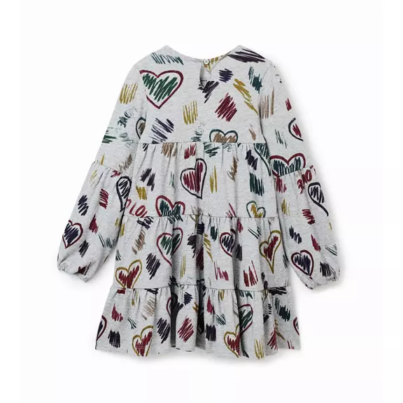 Desigual Girls Dress Drawings Hearts