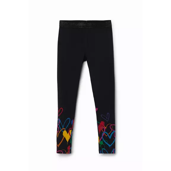 Desigual Girls Hearts Long Leggings "Black"