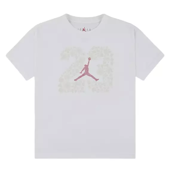 Jordan Girls JDG 23 Floral SS Tee "White-Beige"