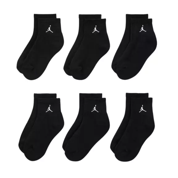 Jordan Kids JDB Everyday Essentials Ankle 6 PPack Socks "Black"