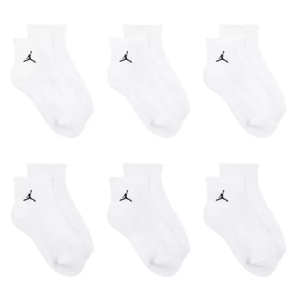 Jordan Kids JDB Everyday Essentials Ankle 6 PPack Socks "White"