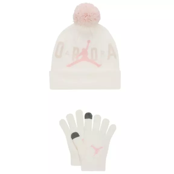 Jordan Kids Pom-Pon Beanie and Gloves 2Piece Set "Sail"