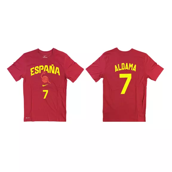 Nike Camiseta España Basket # 7 ALDAMA # "Gym Red/Yellow"