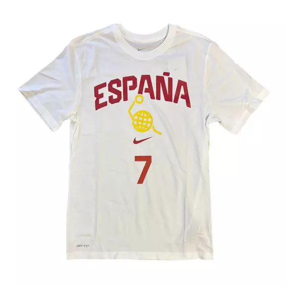 Nike Camiseta España Basket  # 7 ALDAMA # "White Gym Red"