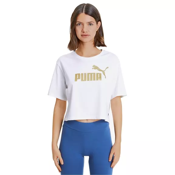 Puma Essentials Metallic Cropped Tee W