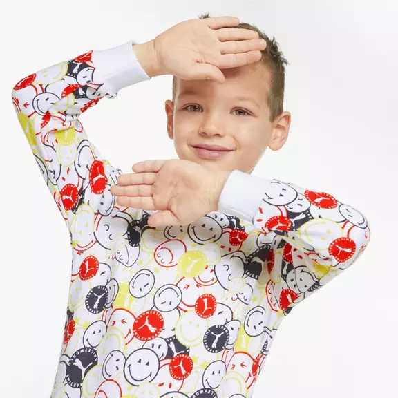 Puma Junior x SMILEY WORLD AOP Crew TR