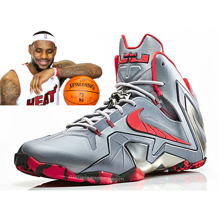 Lebron XI Team Series "Wolf Grey"  (001/wolfgrey/crimson/grey)