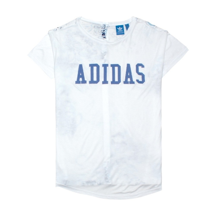 Adidas Originals Camiseta Mulheres London Printed Back (blanco/azul)