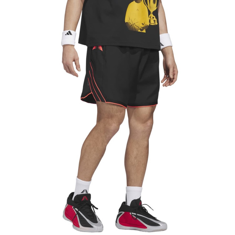 Adidas Anthony Edwards Crazy Lite Shorts "Black-Solar Turbo"