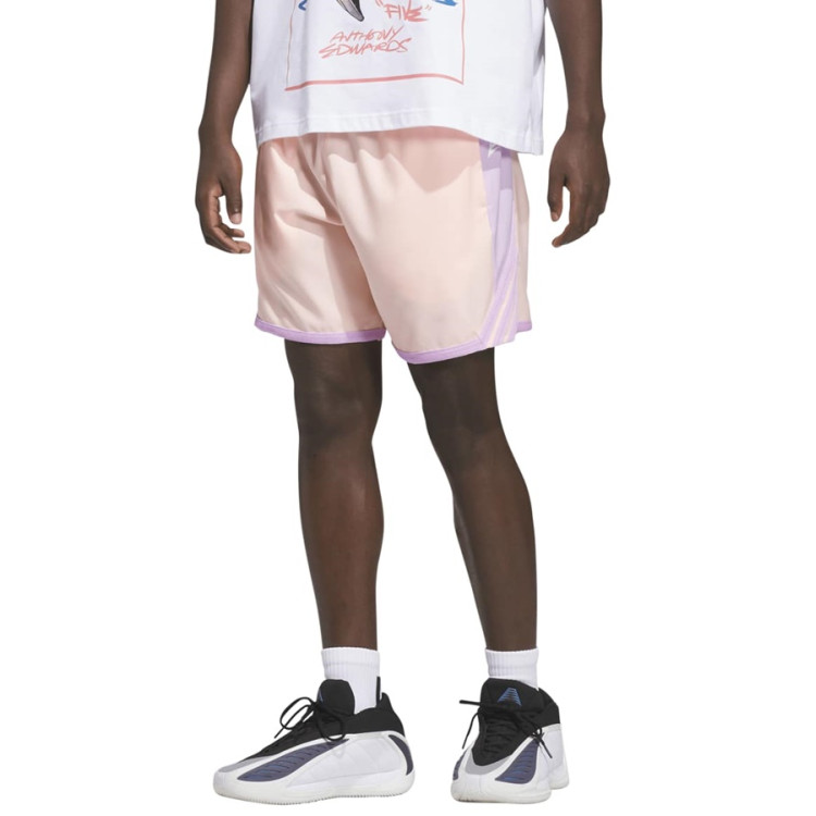 Adidas Anthony Edwards Crazy Lite Shorts "Haze Coral-Bliss Lilac"