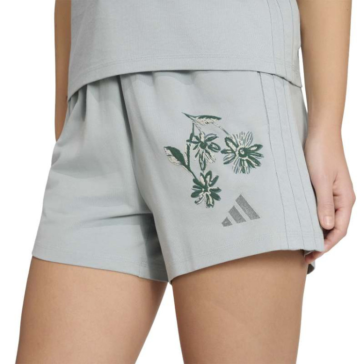 Adidas Essentials 3-Stripes Cotton Shorts "Green"