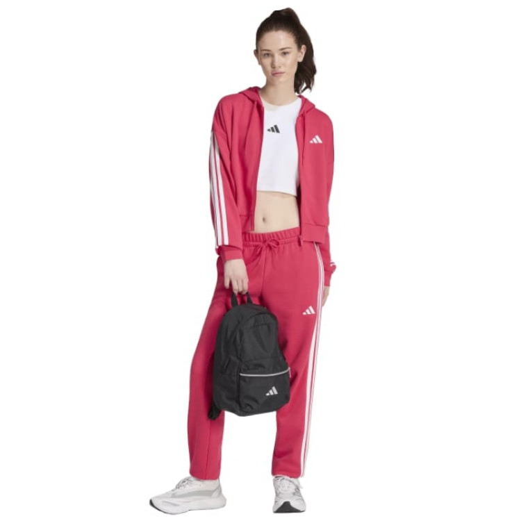 Adidas Essentials 3-Stripes French Terry Full-Zip Hoodie "Pink"