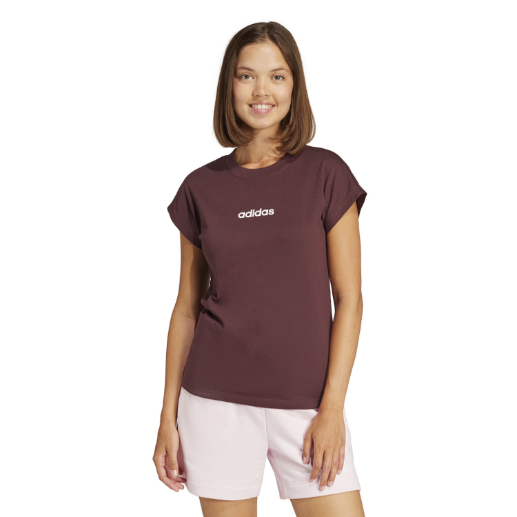 Adidas Essentials Linear Cotton T-Shirt "Burgundy"