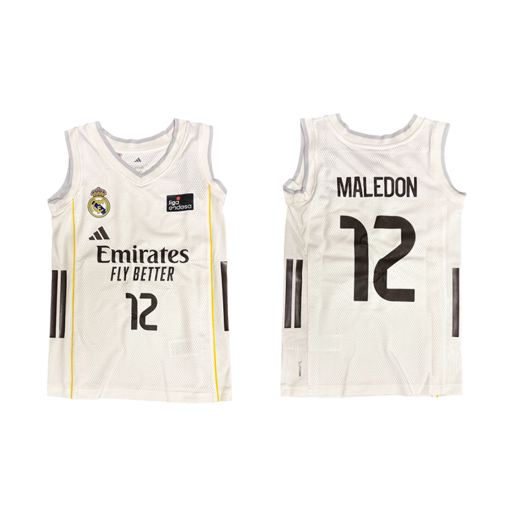 Camiseta Real Madrid Basket 1ª Equipación JR. 2025-26 # 12 MALEDON #