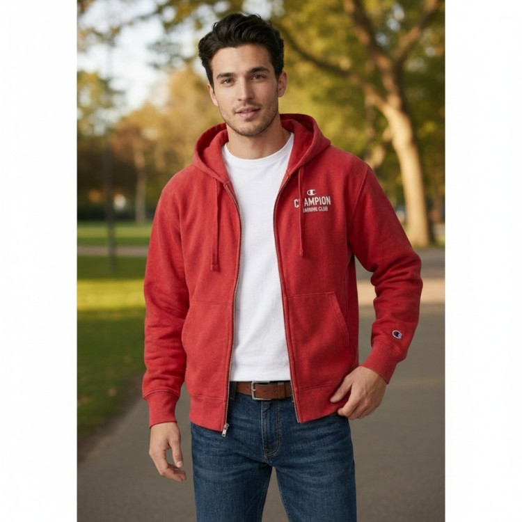 Champion Full Zip Hoodie Sweatshirt "Red"