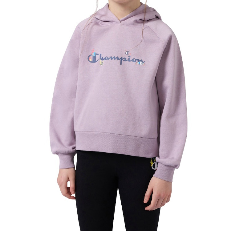 Champion Girls Fleece Hoodie with Big Logo Icons "Violet"
