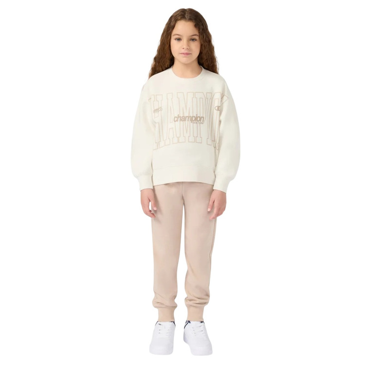 Champion Girls Fleece Sweatsuit with Ribbed Cuffs "Cream"